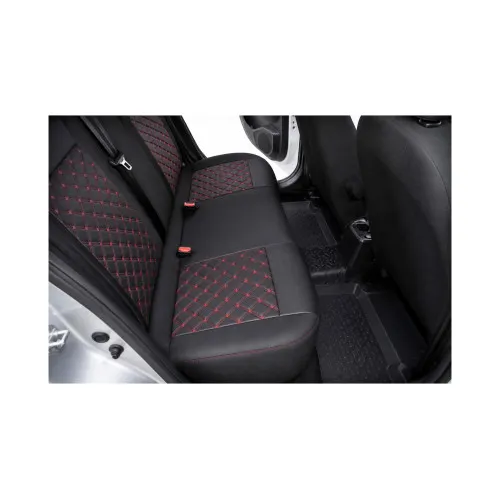 Huse scaune auto compatibile Dacia Logan III Prestige 2020-> spatar bancheta fractionat Premium Imitatie Piele Romb — imaginea 2