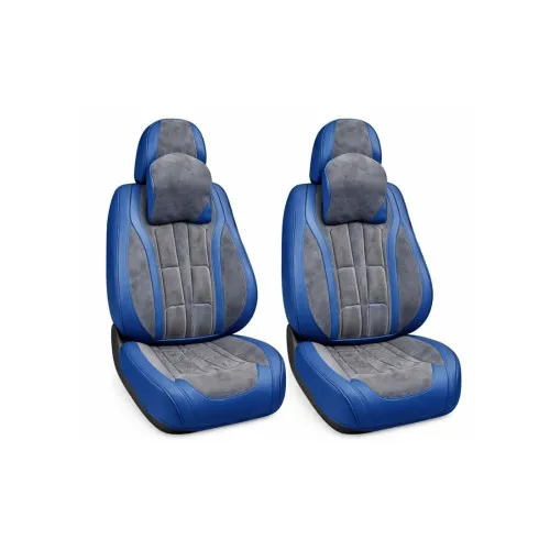 Huse scaune auto universale fractionate 9D Premium fata si spate albastru gri antracit — imaginea 4