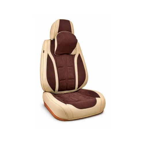 Huse scaune auto universale fractionate 9D Premium fata si spate bej maro cafea — imaginea 3