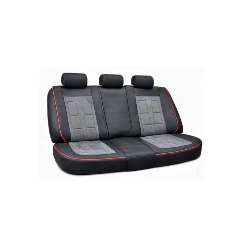 Huse scaune auto universale fractionate 9D Premium fata si spate negru cusatura rosie — imaginea 6