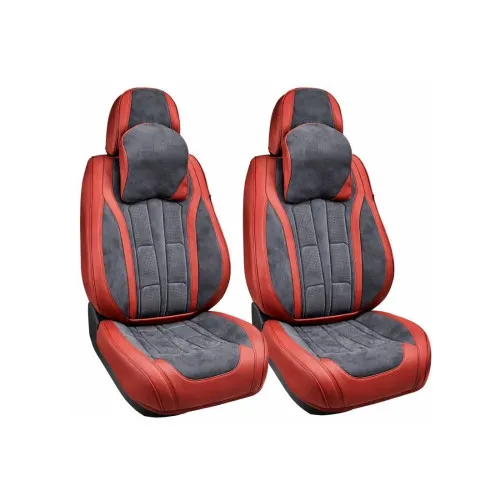 Huse scaune auto universale fractionate 9D Premium fata si spate rosu gri antracit — imaginea 4