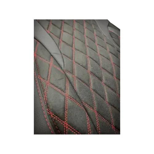 Huse scaune auto universale fractionate XL Premium compatibile SUV si Limuzine negru cusatura rosie — imaginea 5