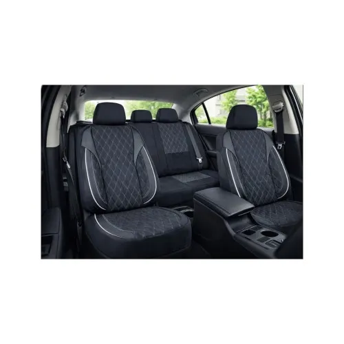 Huse scaune auto universale fractionate XL Premium compatibile SUV si Limuzine negru cusatura gri — imaginea 4