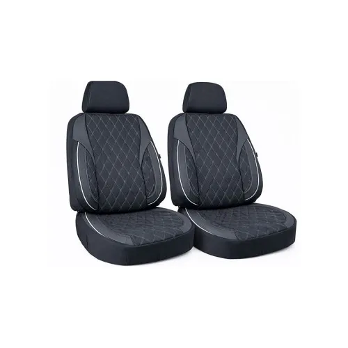 Huse scaune auto universale fractionate XL Premium compatibile SUV si Limuzine negru cusatura gri — imaginea 3