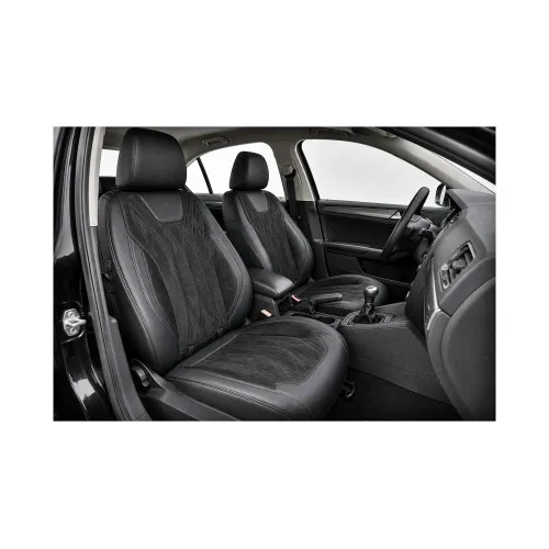 Huse scaune auto universale Premium 9D negre imitatie piele material tip Alcantara