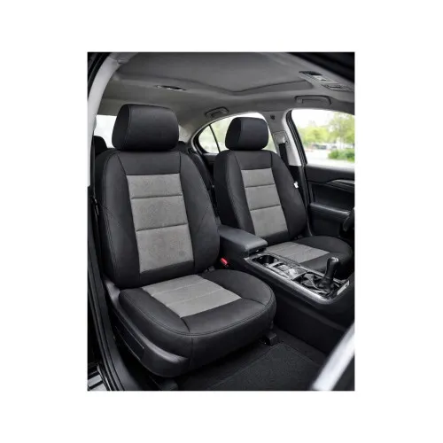 Huse scaune auto universale premium cu bancheta spate fractionata negru gri