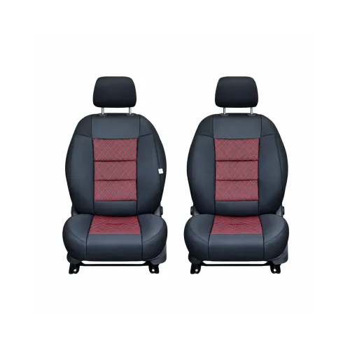 Huse scaune auto universale premium cu bancheta spate fractionata negru rosu — imaginea 3