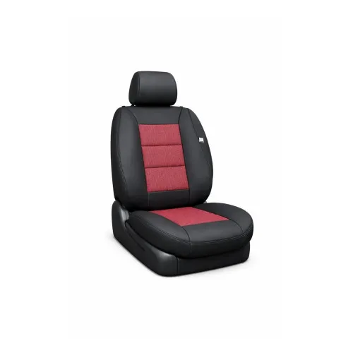 Huse scaune auto universale premium cu bancheta spate fractionata negru rosu — imaginea 2