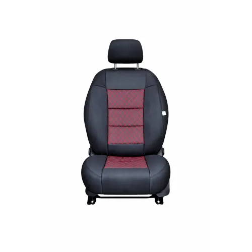Huse scaune auto universale premium cu bancheta spate fractionata negru rosu — imaginea 2