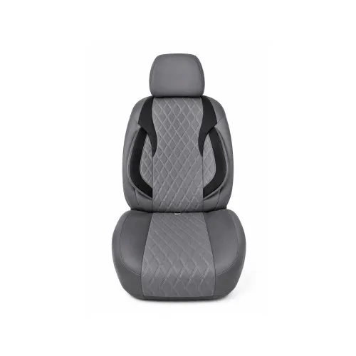 Huse scaune auto universale Premium fractionate fata spate gri cu negru compatibile dimensiuni standard — imaginea 2
