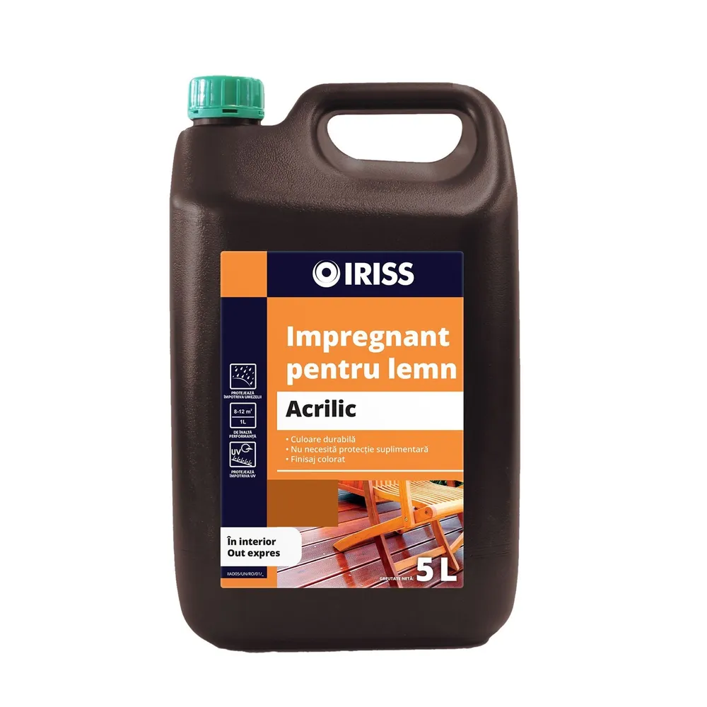 Impregnant pentru lemn Iriss, acrilic, stejar, 5 L