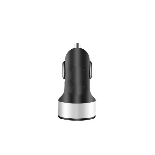 Incarcator auto 4.8A 2xUSB-A negru cu voltmetru — imaginea 2