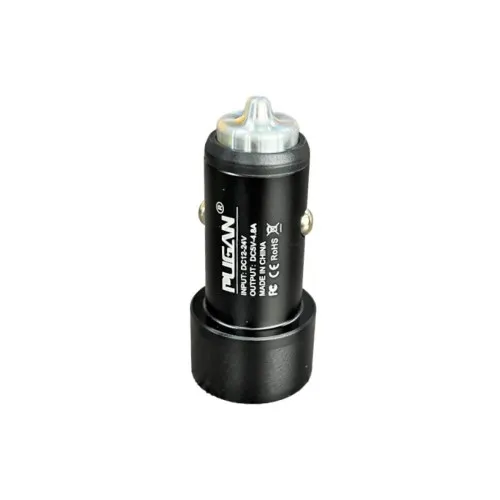 Incarcator auto cu cablu 3 in 1 25W 4.8A 2 porturi USB Fast Charge negru 1.20 m 12V 24V — imaginea 4