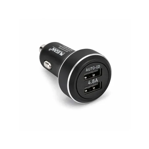 Incarcator auto fast charge Pugan Premium 4.8A 2xUSB cu cablu Micro USB 1 m 12V-24V negru — imaginea 2
