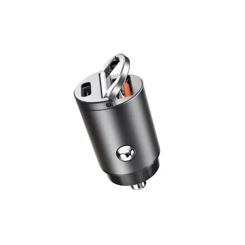 Incarcator auto mini 130W Quick Charge QC 4.0 si PD 3.0 USB-A si Type C compatibil 12V 24V