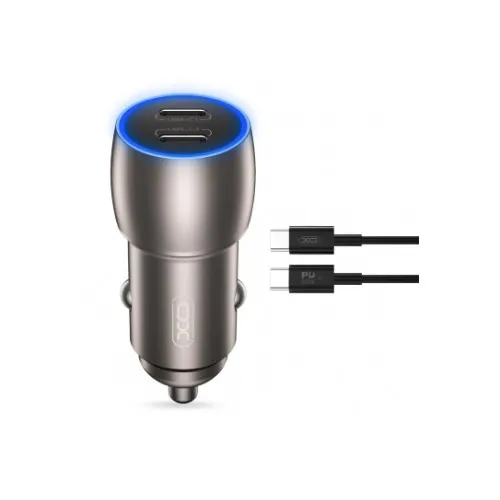 Incarcator auto XO SMART Quick Charge PD 40W Type C cu cablu Type C negru 1 m
