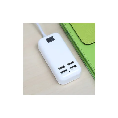 Incarcator retea 15W 3A cu 4 USB si cablu alimentare 1.5 m alb MIV — imaginea 2