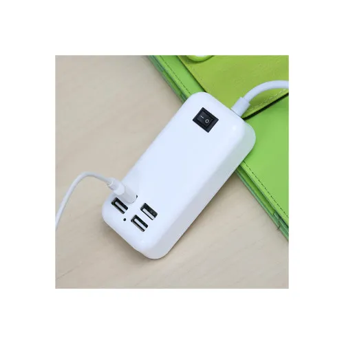 Incarcator retea 15W 3A cu 4 USB si cablu alimentare 1.5 m alb MIV — imaginea 5