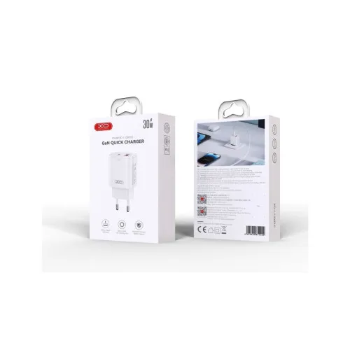 Incarcator retea 30W 3A Type-C PD USB-A QC alb XO — imaginea 2