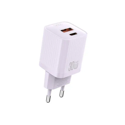 Incarcator retea 30W PD 2 porturi Type C 30W si USB-A 18W alb