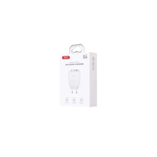 Incarcator retea GaN 65W 3 porturi 2 Type C si USB-A alb — imaginea 2