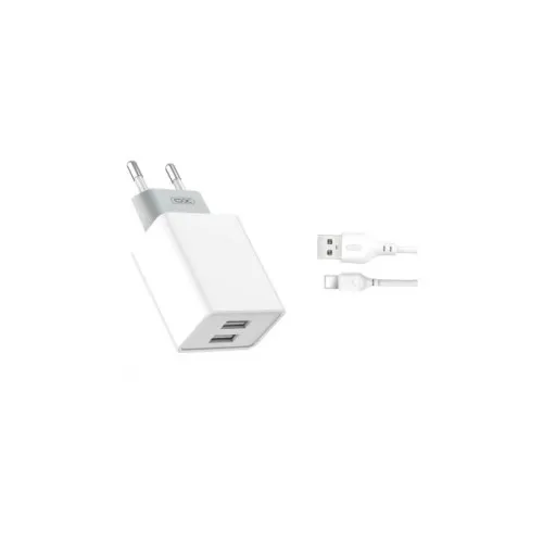 Incarcator retea XO 18W Quick Charge QC 3.0 cu cablu USB-A la Lightning compatibil iPhone alb 1 m