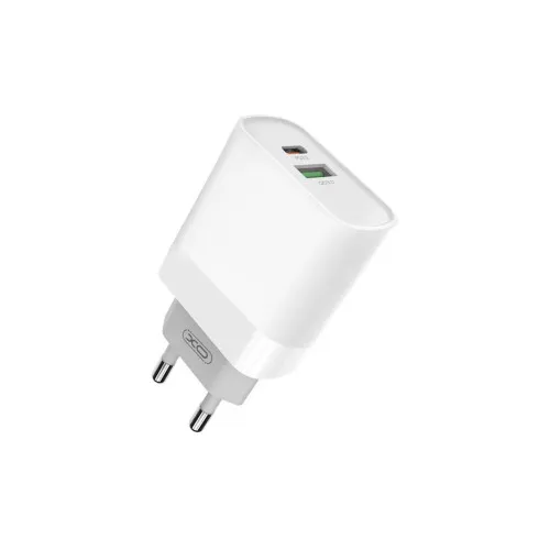 Incarcator retea XO Quick Charge QC3.0 20W cu 1 USB si 1 USB-C si cablu Type-C 1 m alb — imaginea 2