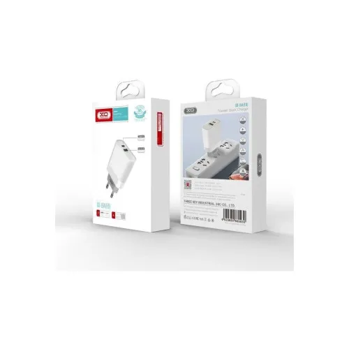Incarcator retea XO Quick Charge QC3.0 20W cu 1 USB si 1 USB-C si cablu Type-C 1 m alb — imaginea 3