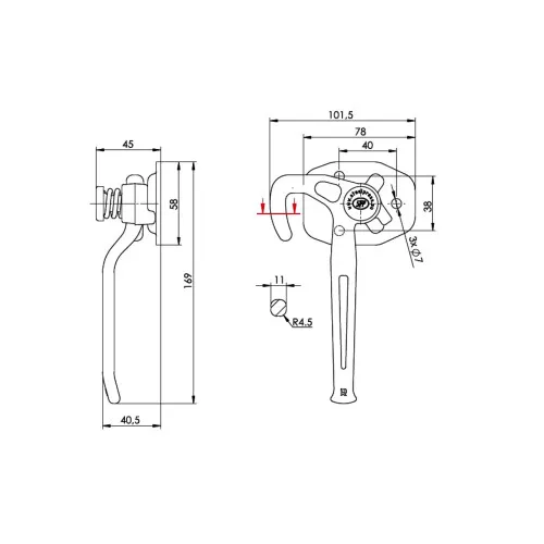 Inchizator oblon dreapta 800 kg pentru remorca sau oblon metalic — imaginea 2