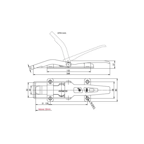 Inchizator oblon remorca 1100 kg cu blocare de siguranta — imaginea 2
