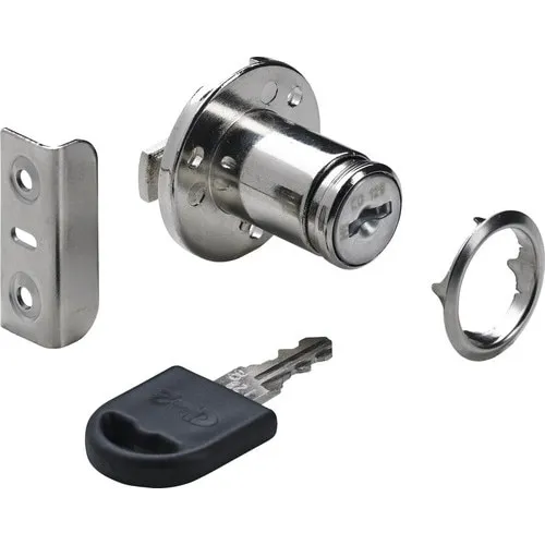 Incuietoare aplicata Hettich, cilindru 18mm, nichelata, pentru usi mobilier cu deschidere in sus