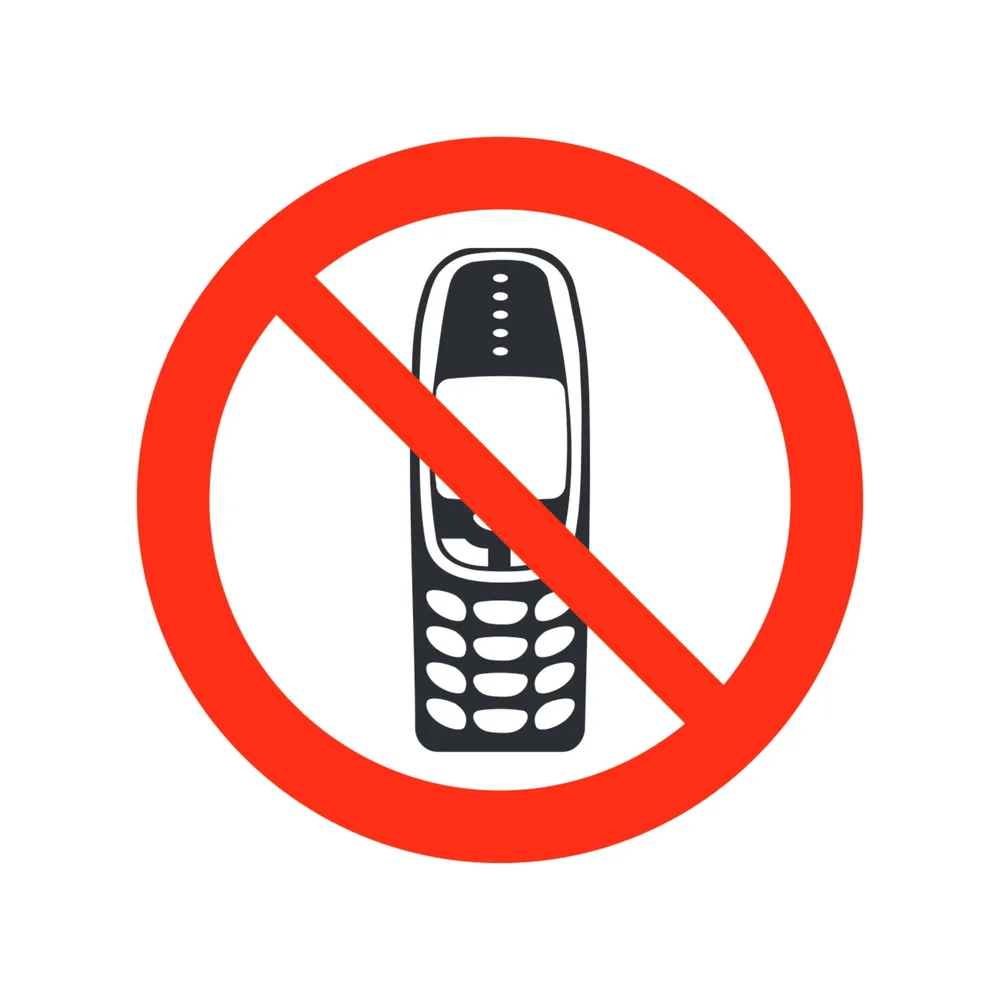 Indicator avertizare "Fara telefon!", adeziv, Ø 92 mm