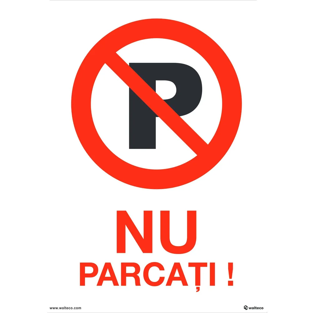 Indicator avertizare "Nu parcati!", dimensiune 210 x 297 mm