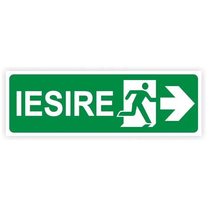 Indicator semnalizare Iesire in caz de urgenta Dreapta, PVC, 30 x 10 cm
