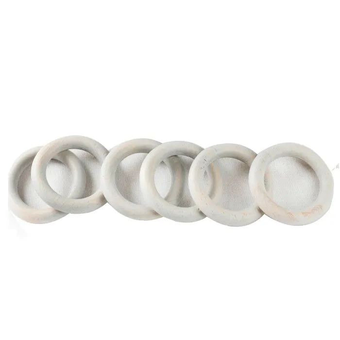 Inel galerie, lemn, 28 mm, Pisa + Filigrano, gri antic, set 10 buc