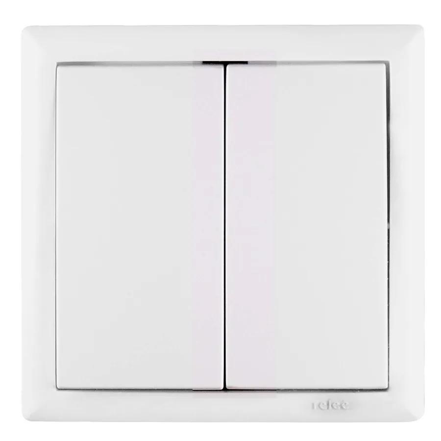 Interupator dublu, ReLee, Elegant IMBD E 45587, alb, 80x80x45mm