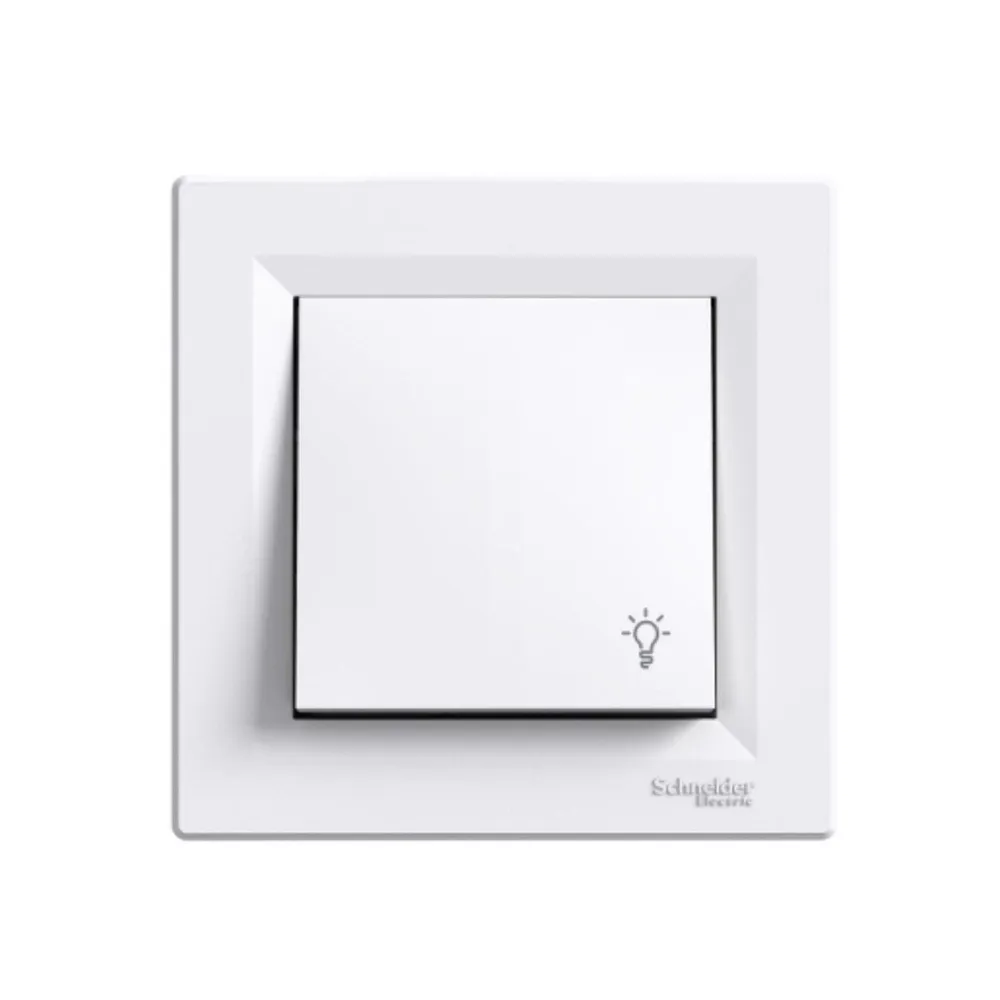 Intrerupator cu revenire Schneider Asfora, pentru sonerie, clasic, IP20, alb
