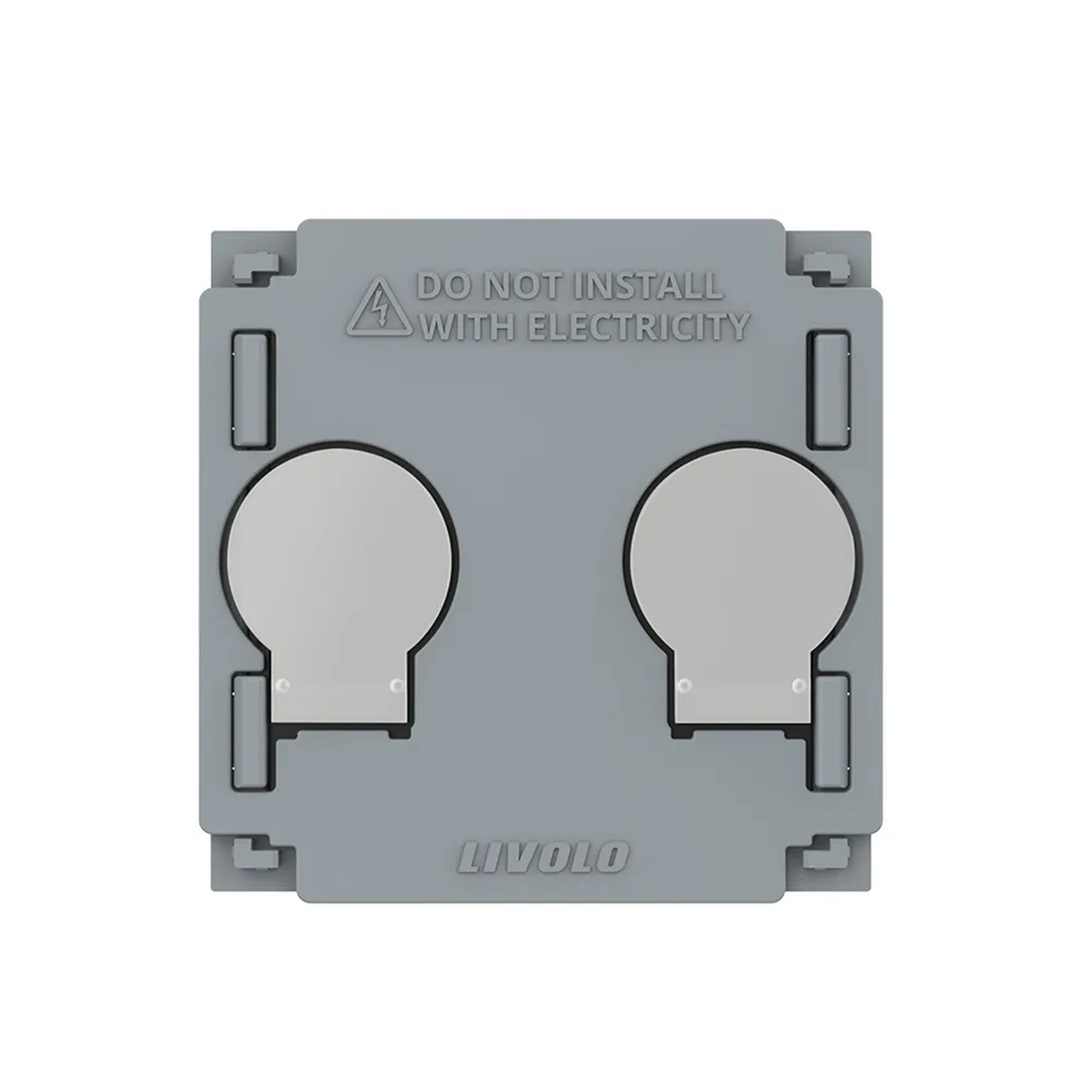 Intrerupator dublu Livolo, tactil, IP20, gri