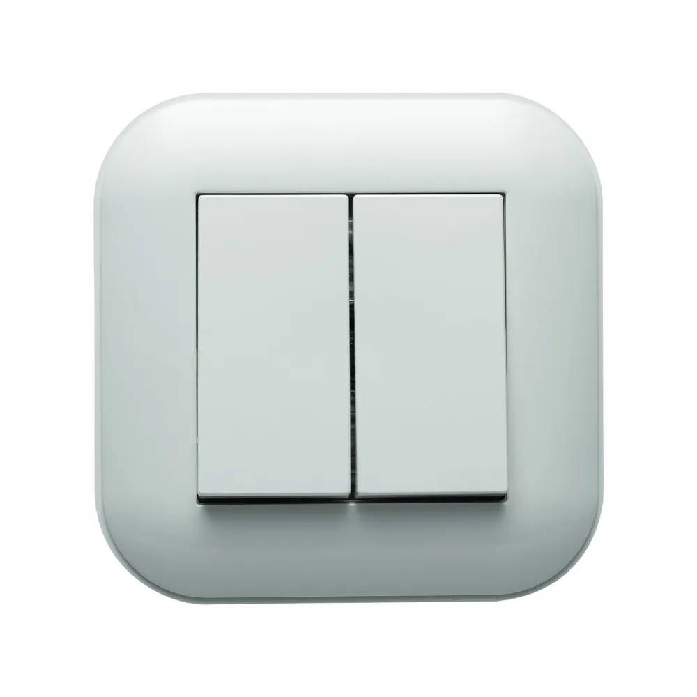 Intrerupator dublu Ovivo Loft, clasic, IP20, alb