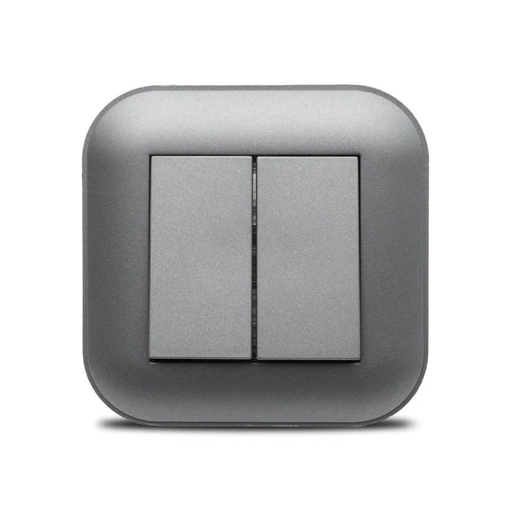 Intrerupator dublu Ovivo Loft, clasic, IP20, gri