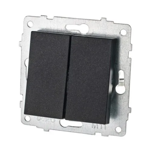 Intrerupator dublu Ovivo Quantum, negru