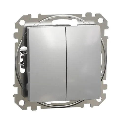 Intrerupator dublu Schneider Sedna Design, aluminiu