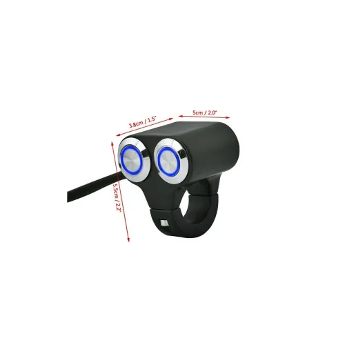 Intrerupator moto aluminiu cu 2 butoane — imaginea 2
