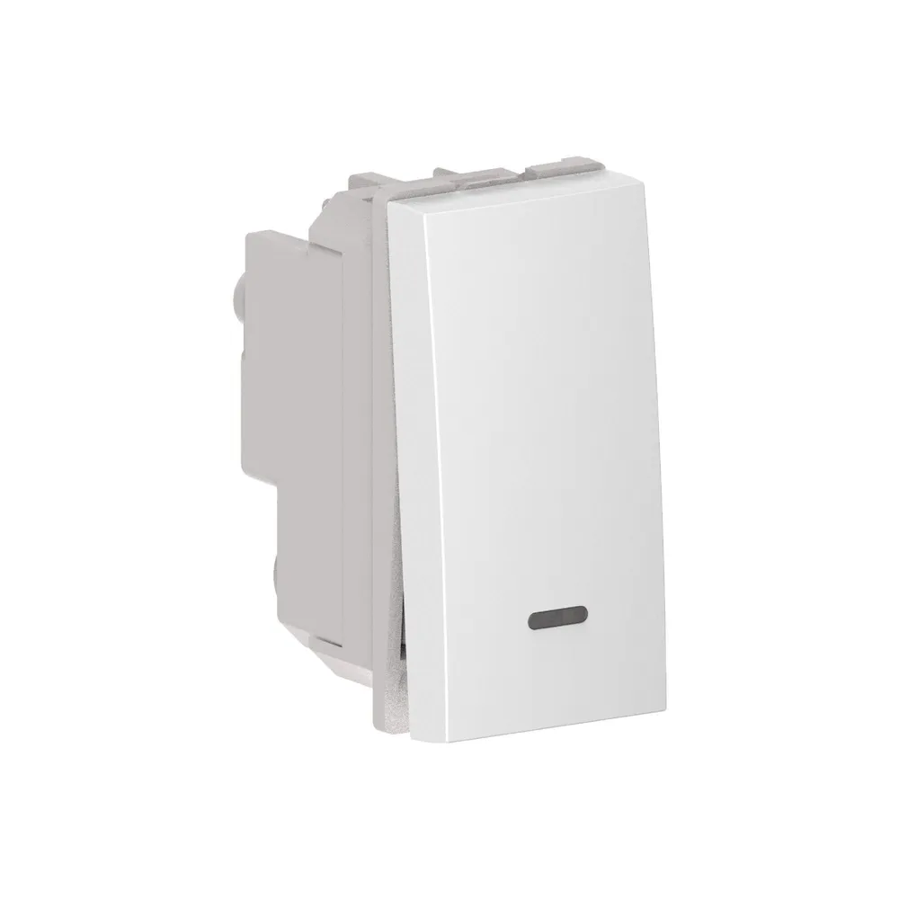 Intrerupator simplu cu LED Himel, modular, IP20, alb