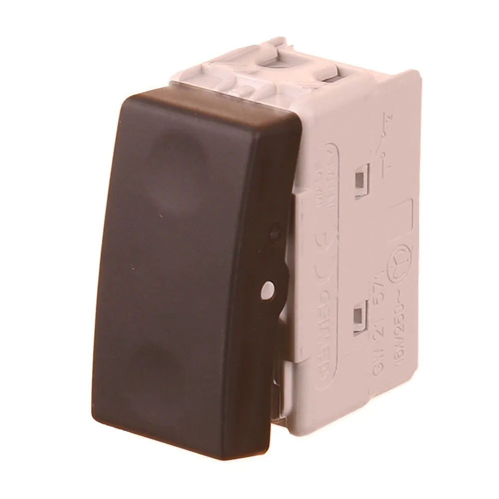 Intrerupator simplu Gewiss Top System, modular, IP20, negru