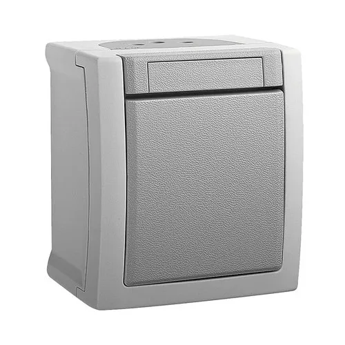 Intrerupator simplu Panasonic Pacific IP54 gri, montaj aplicat