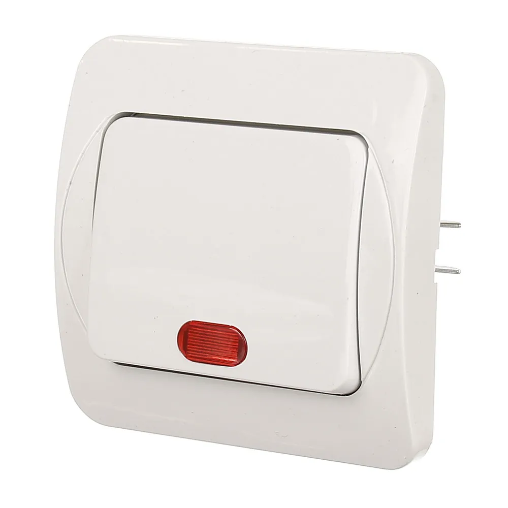 Intrerupator simplu Quatric Praktic, clasic, cu led, IP20, alb