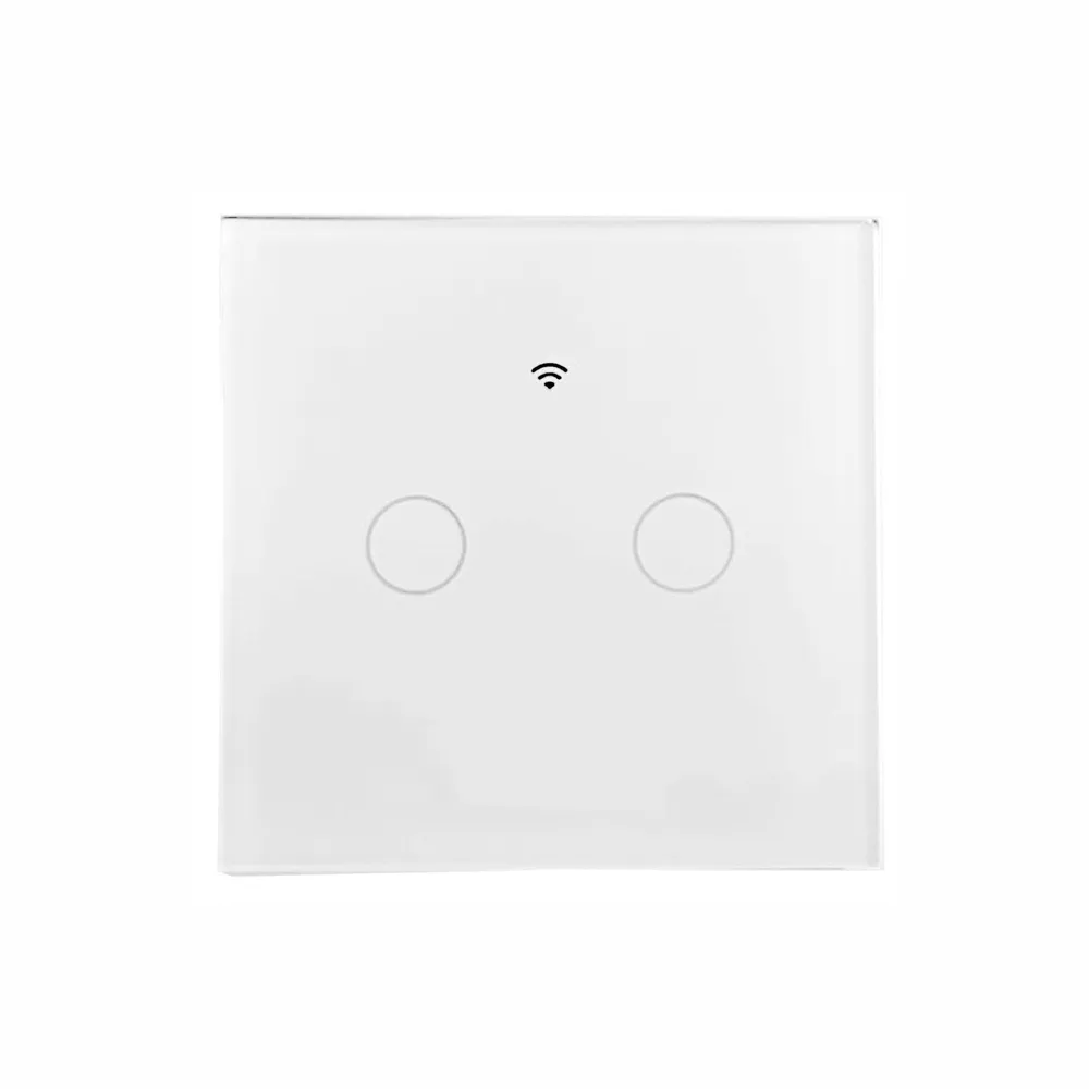 Intrerupator tactil dublu Doc, Wi-Fi, IP20, alb