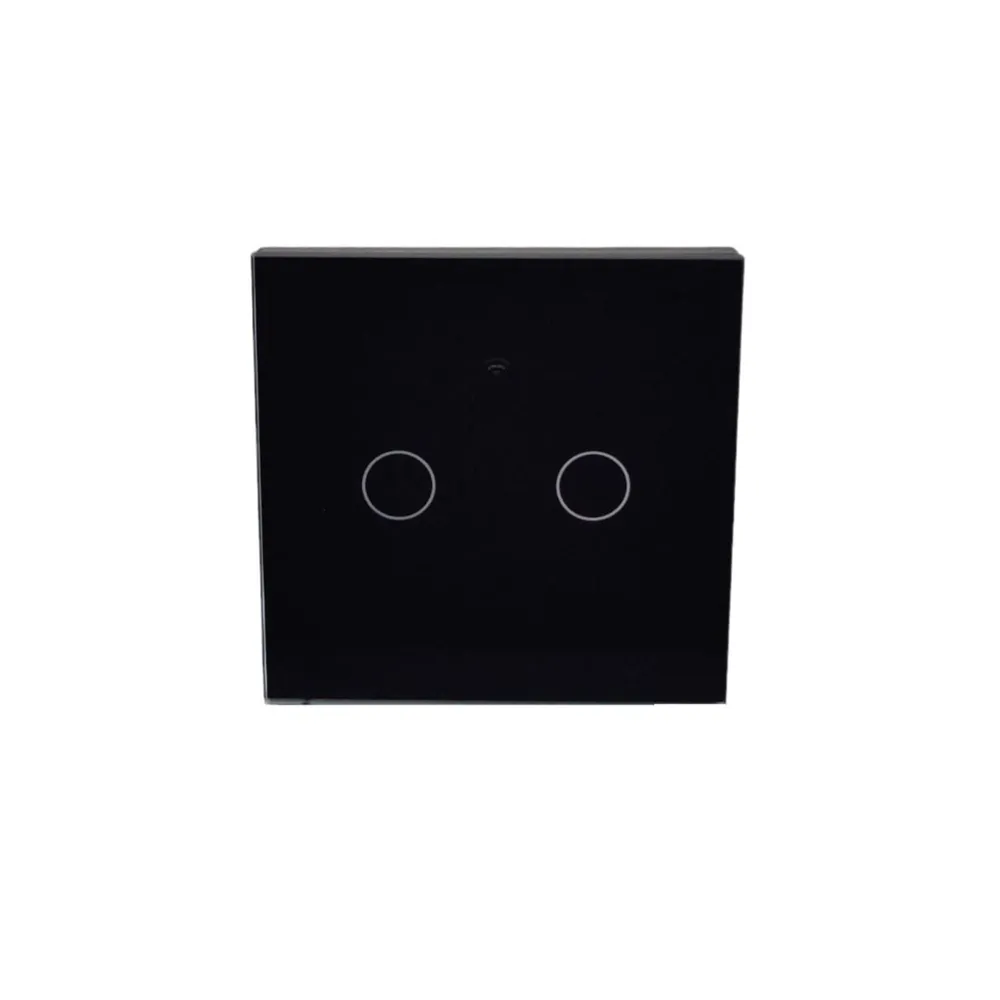 Intrerupator tactil dublu Doc, Wi-Fi, IP20, negru
