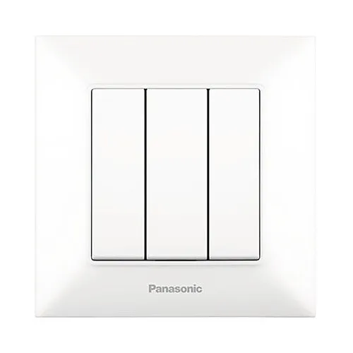 Intrerupator triplu Panasonic Arkedia Slim, alb, incl. rama